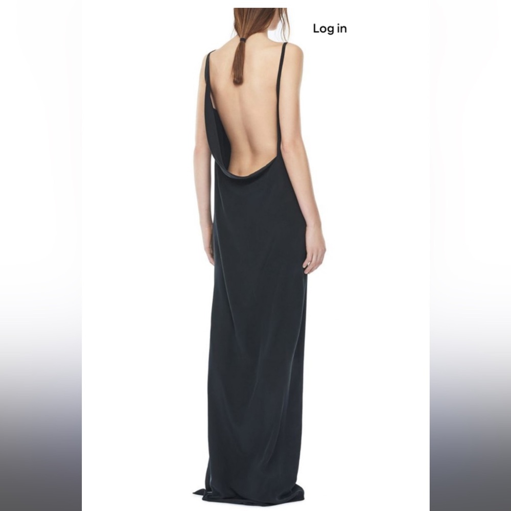 100% Silk Solace London Kari Maxi Dress Size 4 US Plunging Back and V Front